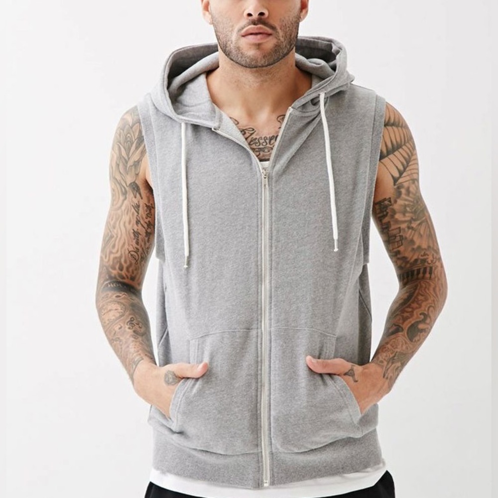 H&M Divided sleeveless hoodie heathered grey